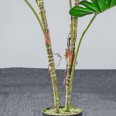 龟背竹龟摆背叶真仿真绿植大号巨型pu客仿真树龟厅件景盆栽盆仿树
