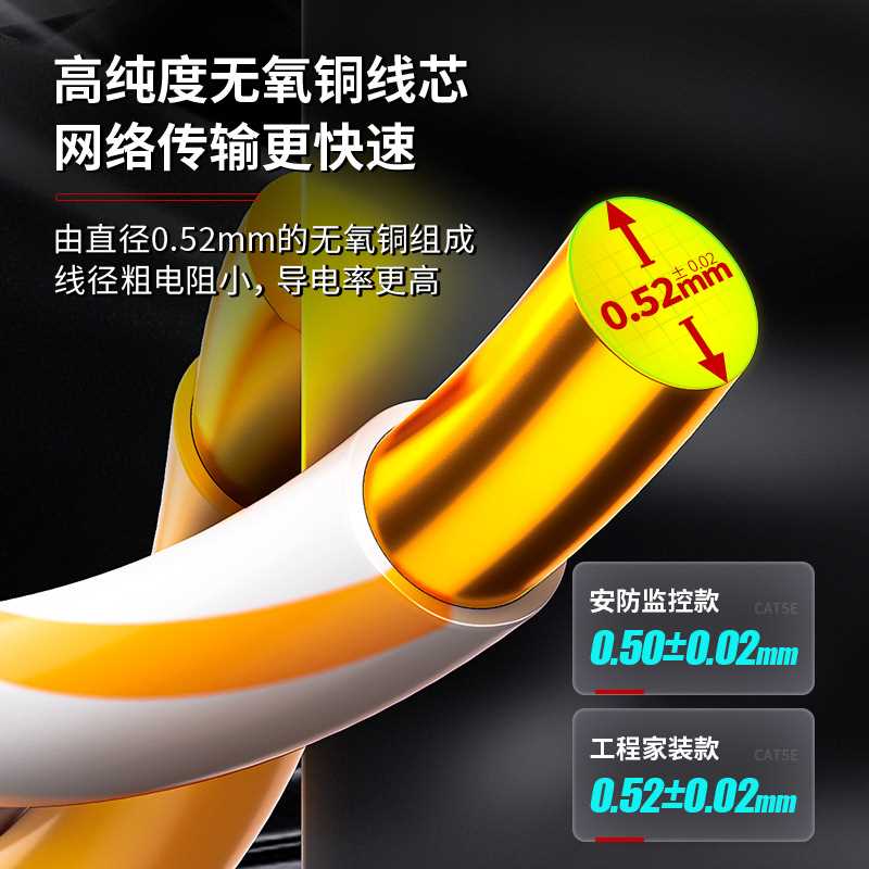 安普康AMPCOM超五类网线CAT5e非屏蔽网线电脑宽带局域网连接线