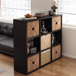 中古风收纳柜卡莱克格子柜沙发边矮柜学生书架落地置物架家用柜子