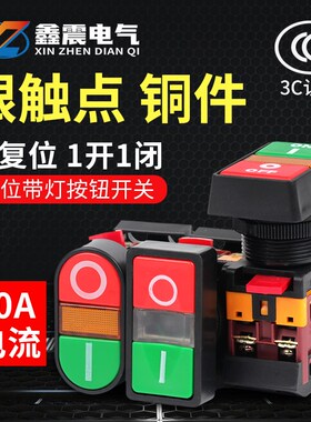 上海马可按钮APBB-22N-25N PPBB双键双位带灯 控制开关复位型铜件