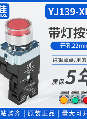 一佳XB2-10/01DN带灯自复位按钮开关电源点启动BW33绿色常开22mm