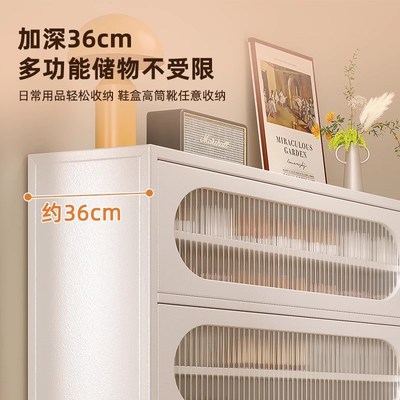 家用钢制鞋柜入户玄关进门口落地多层防尘L鞋架简易大容量收纳鞋