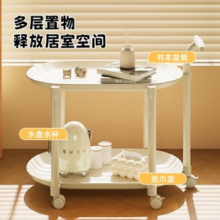 奶油风沙发边几家用移动床头x置物架卧室阳台迷你桌子茶几美容推