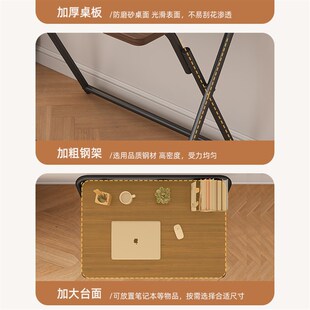 折叠书桌书架一体书柜家用书房客厅学习桌子O卧室小户型学生电脑