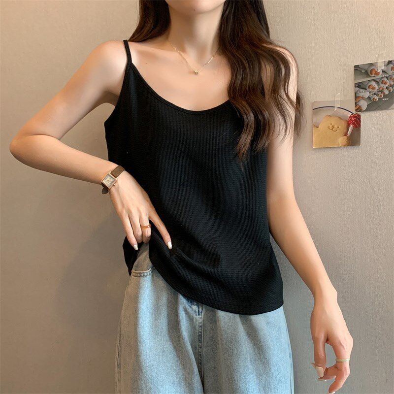 速发大码装高级感胖肚子小吊带背心内搭宽松妹妹遮无袖打底衫