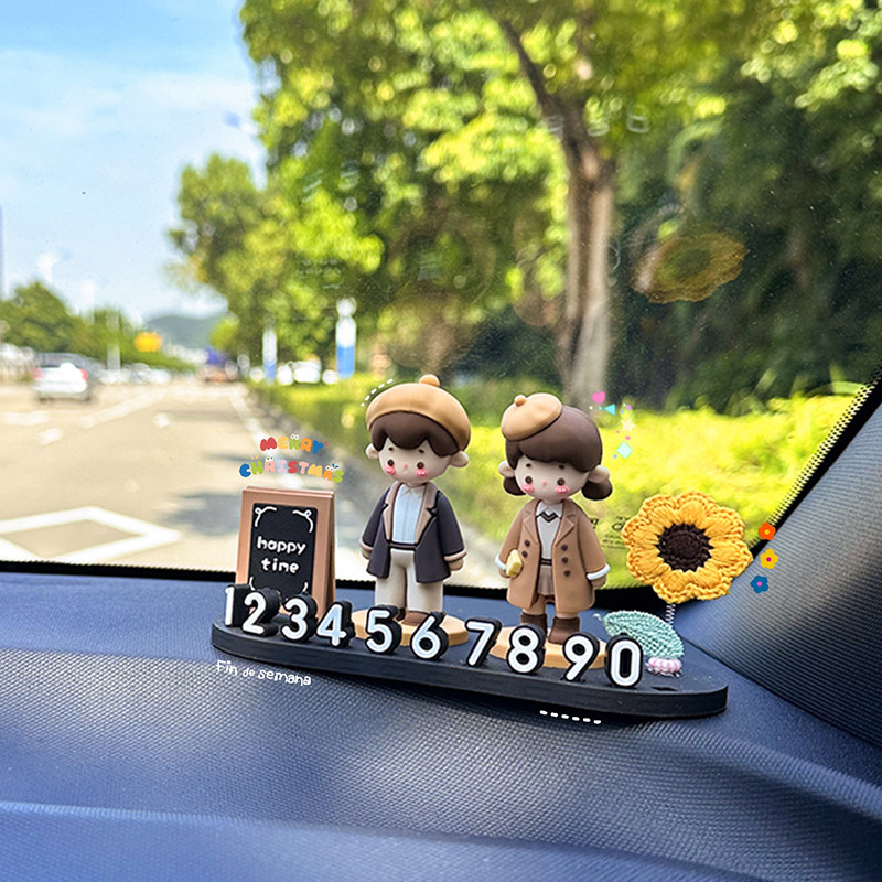 速发级车载手机移创意可爱停挪感生汽车临时高车号码牌