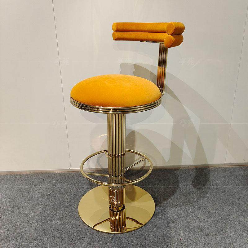黄铜吧椅意式轻奢酒吧KTV吧台凳金属天鹅绒旋转高脚椅家用高吧椅,住宅家具,家用高脚椅,淘宝优惠券,粉丝福利购,淘宝优惠卷