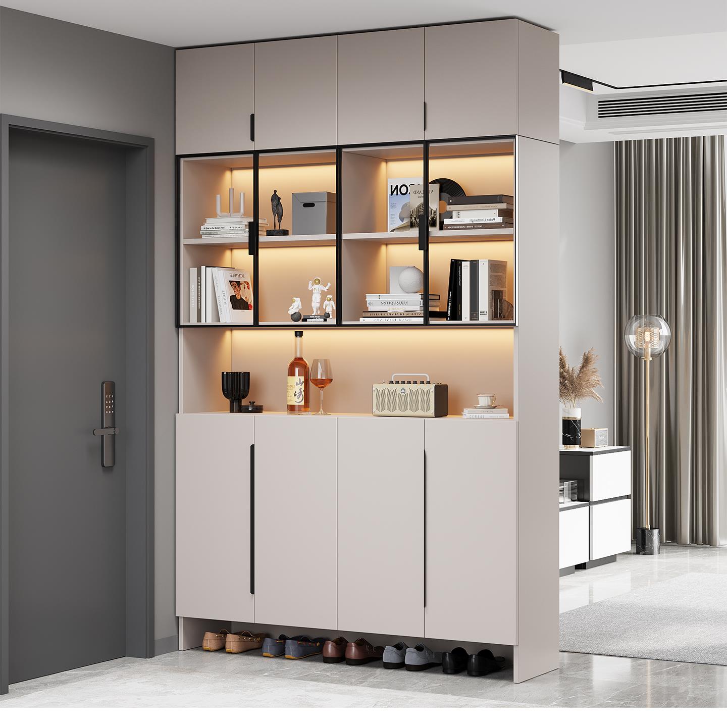 实木入户玄关柜鞋柜一体客厅进门屏风隔断柜现代简约小户型门厅柜