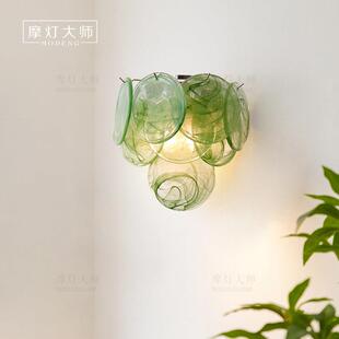 Murano穆拉诺法式复古手工玻璃壁灯轻奢中古卧室客厅过道设计师灯