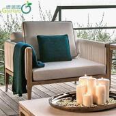 户外沙人发别墅天露民宿柚木编藤织绳单沙发椅创意藤编工程简约休