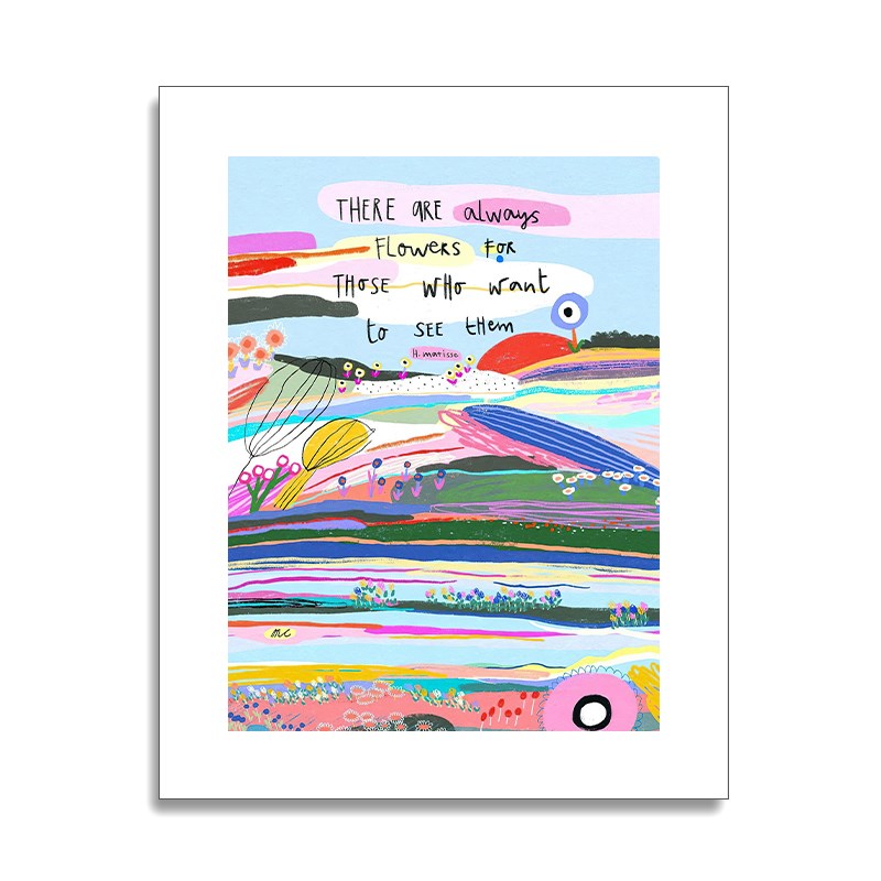 速发【底价捡a】插画师Mi漏复刻版画风象抽景装饰挂画