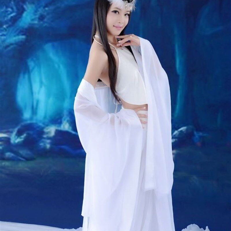速发新汉古装舞装 性感服蹈服古装摄影服装白薄纱唐装款服仙服