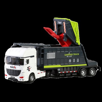 速发儿童城市环卫拖车玩具垃圾运输车男孩转头车号大向惯性扫路车