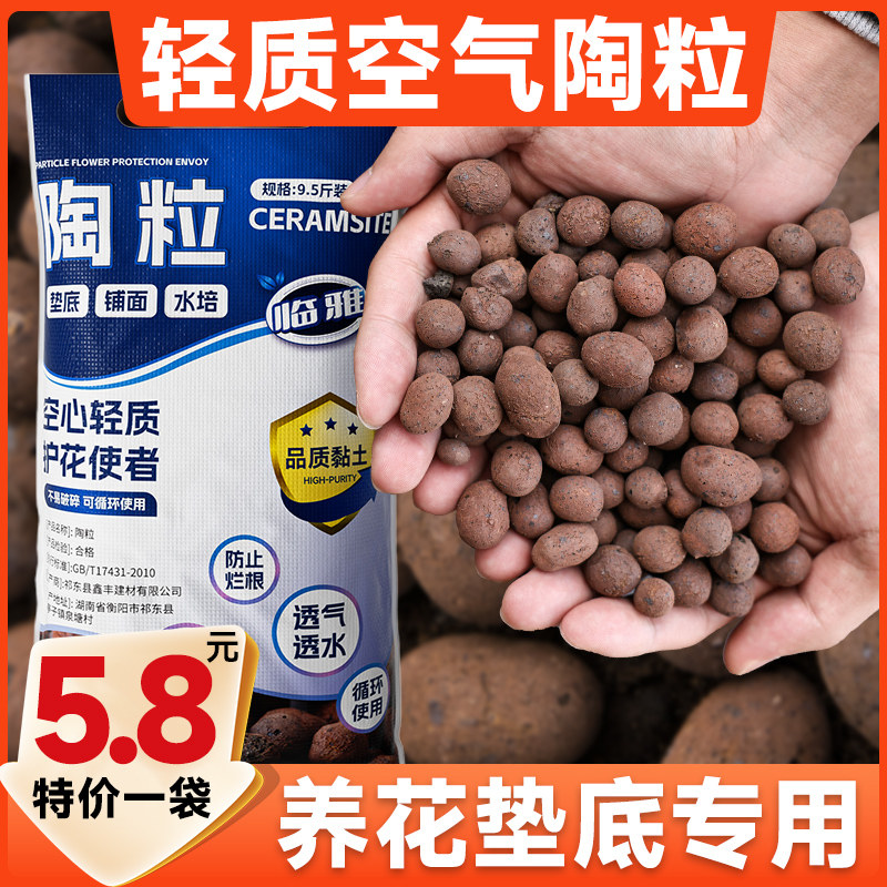 速发轻质空气陶粒养花肉底花用花盆铺面多垫水培透气石子底砂种专