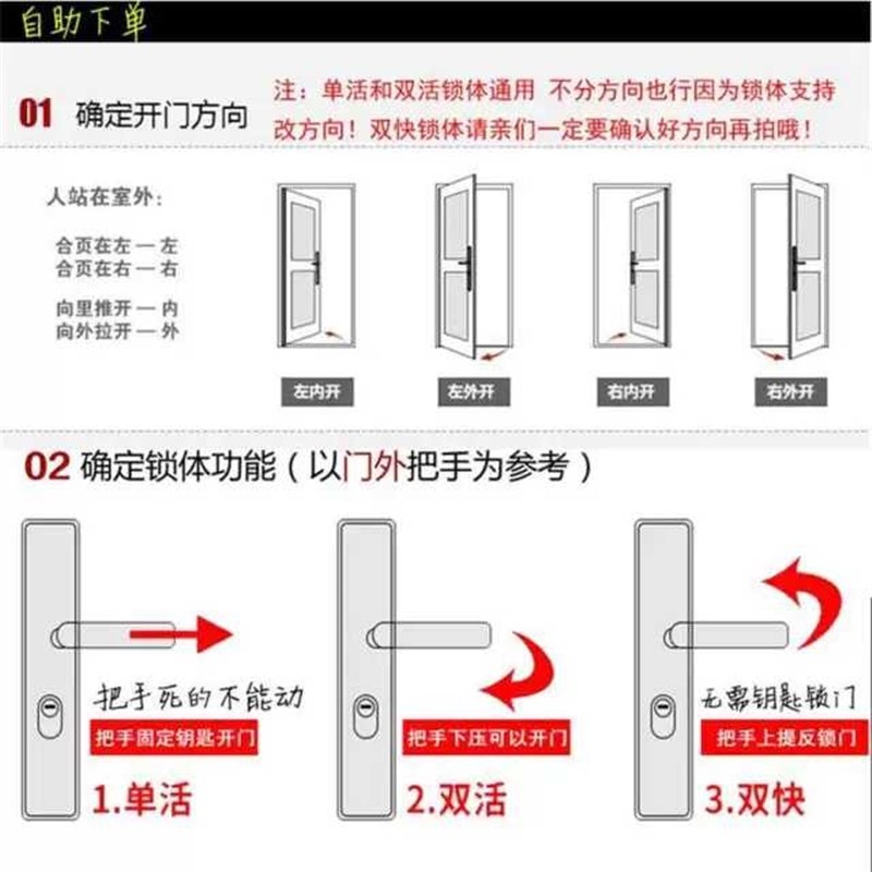 速发。把手 大门门锁把红古铜加厚锌合金手孔距25通用型