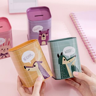 速发创意马口铁质存钱罐可爱储童储钱罐硬蓄罐零钱收纳儿币筒礼品