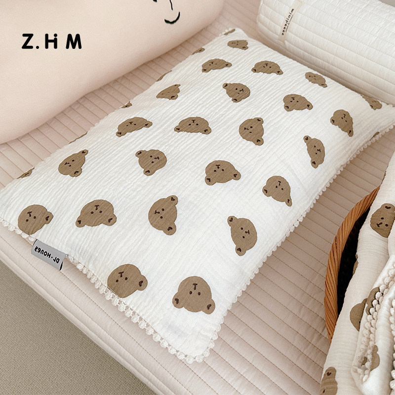 速发儿童枕巾纯棉吸汗0纱5布防螨全棉宝宝枕头巾x0套巾盖小毛巾4