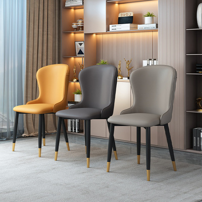 简约轻奢高颜值餐椅新款家用小户型意式家庭餐厅餐桌椅子靠背