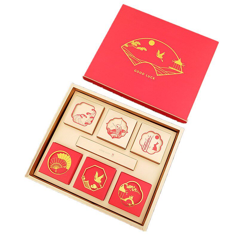 热销2025新款中秋月饼礼盒 创意6粒80克100g蛋黄酥月饼包装盒套装