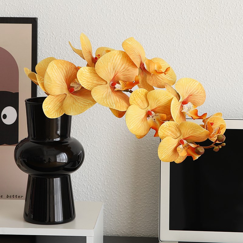 热销蝴蝶兰假花仿真花摆设花瓶小众高级感餐桌花艺摆件客厅轻奢装