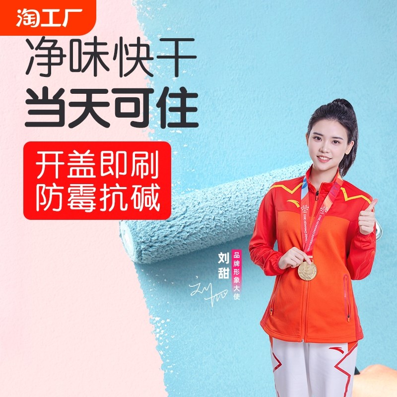 热销乳胶漆内墙自刷无甲醛室内油漆环保白色墙漆家用墙面涂料奶油