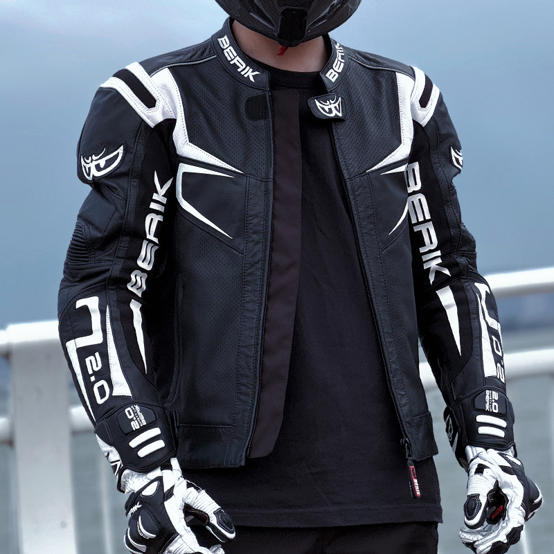 BERIK防摔四季进口牛皮赛车服