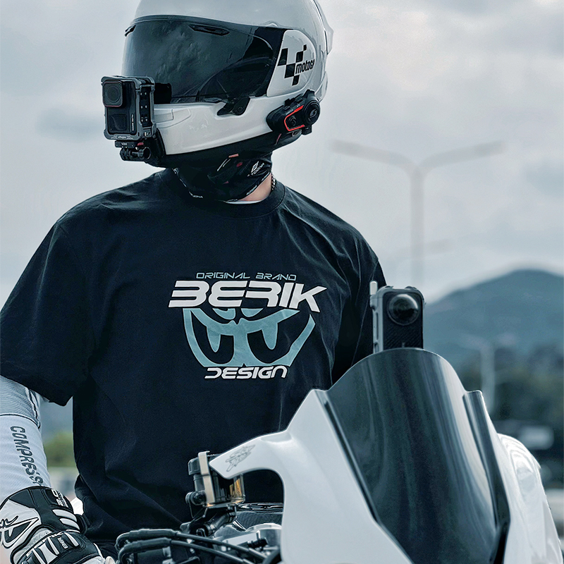 berik大眼骑行短袖2025夏季新款防蚊薄荷面料干爽透气设计款t恤