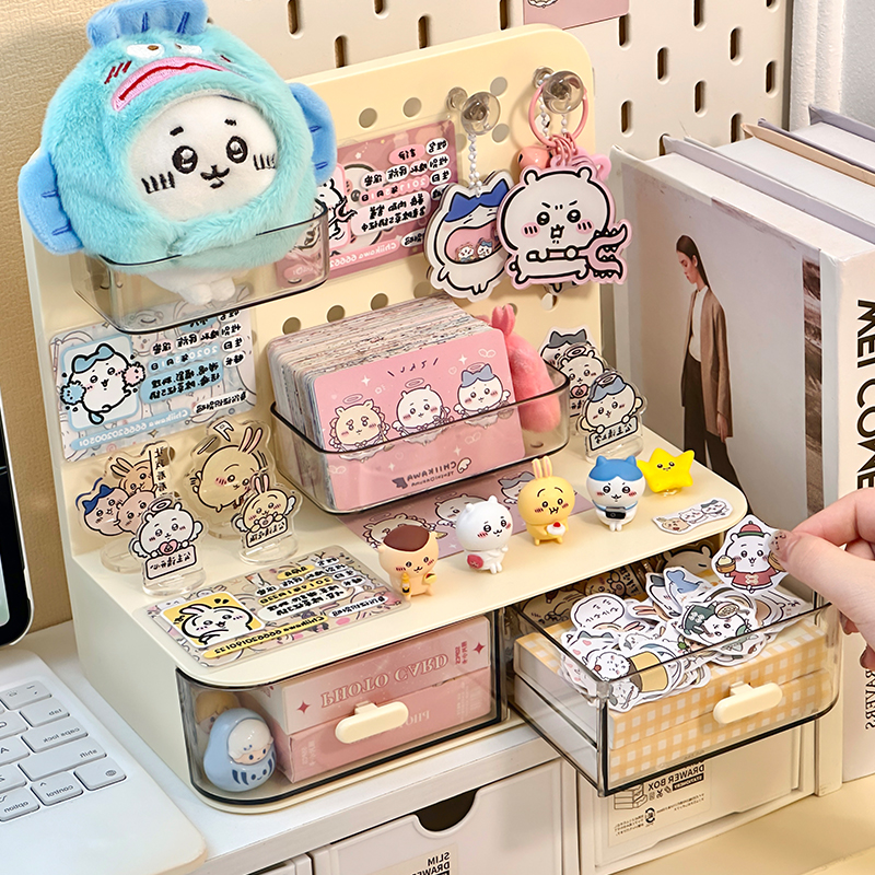 速发桌具吧唧展示架小卡洞洞板置物架文面收纳盒ihickawa谷子痛柜