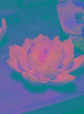 现货速发陶瓷荷花莲花香插家居摆件迷你中式装饰品送礼桌面创意手