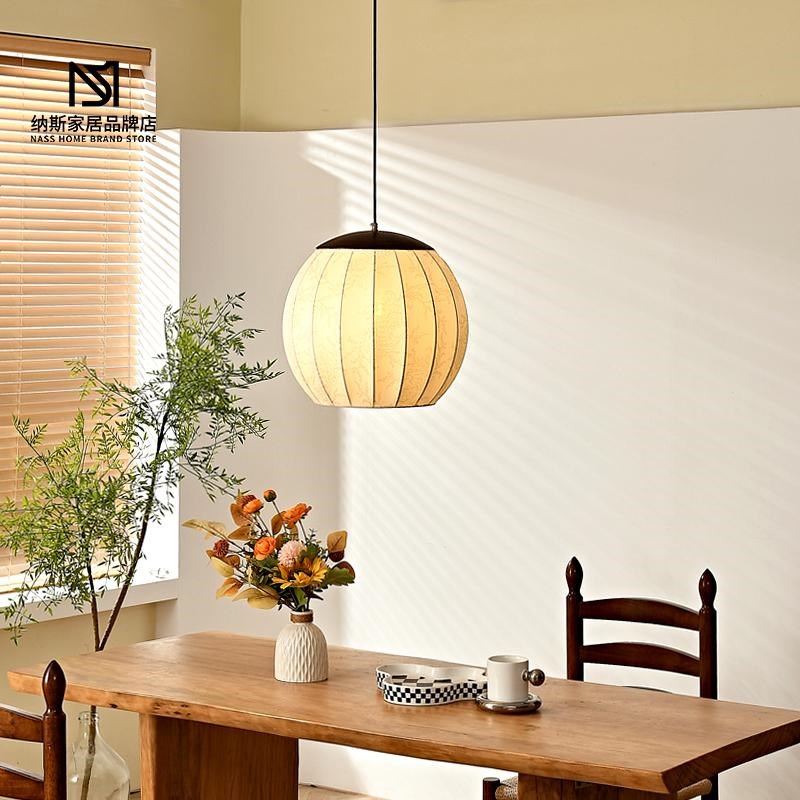 速发法式圆球餐感吊灯日式侘寂风复古高级厅书房茶室卧室主灯