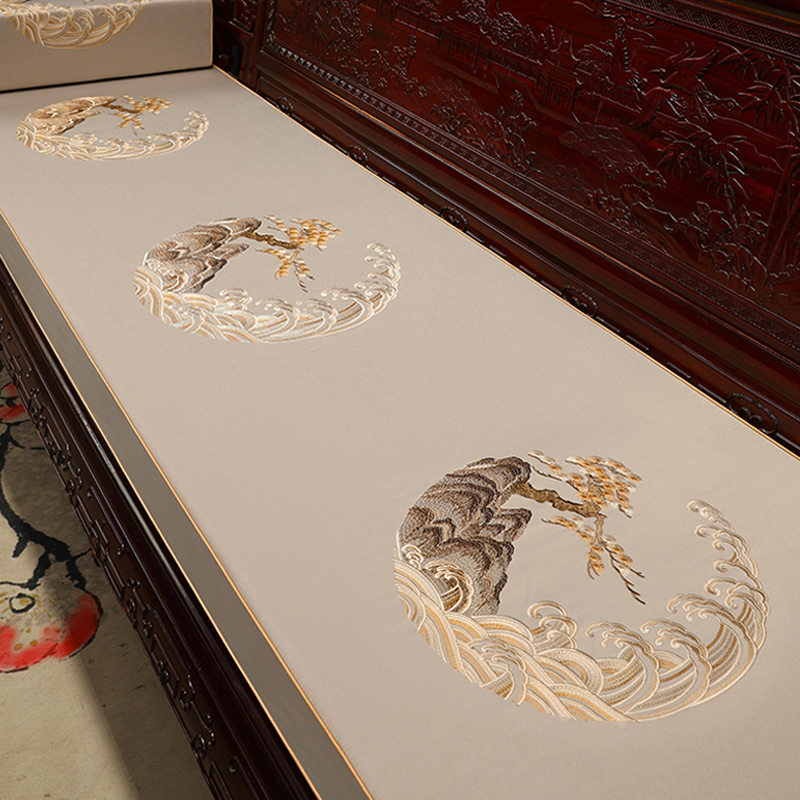 速发中式红木发沙坐垫高端实木沙发垫罗汉座五件套垫子海绵垫床垫