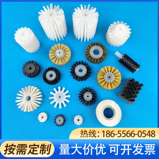 速发工业毛刷轮清洗小形尼龙滚筒带除尘空心刷轴毛刷辊圆型圆柱刷