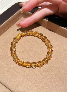 【富九州】天然黄塔金手串招财转运送女友老婆2025夏新款水晶手链