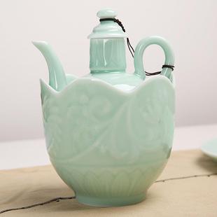 热酒暖酒壶白酒黄酒杯 丰阁 青陶瓷温酒器烫酒壶家用 酒具套装 中式