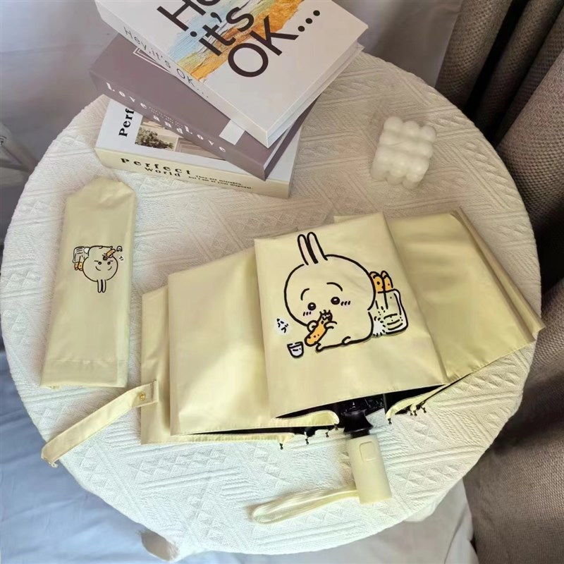 速发可爱乌萨奇晴雨伞黑胶用晒防紫外学太伞晴雨两防线生遮伞