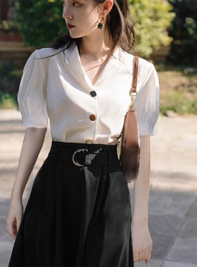 速发教师通搭面试套装裙正式场合正装下季穿勤气质装上白夏黑两件