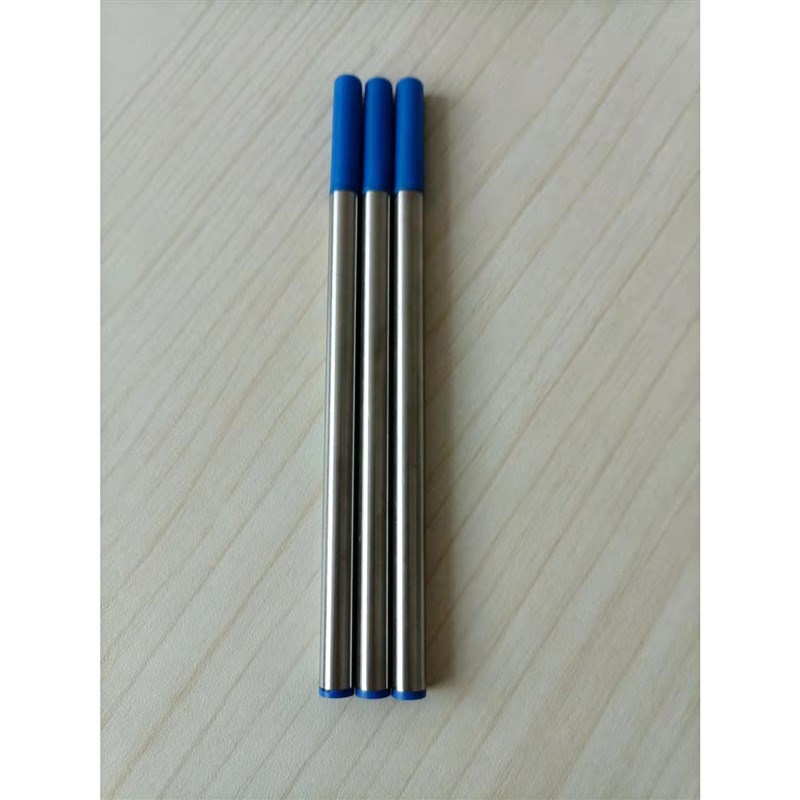 速发通用宝珠笔直插式替芯金属走珠中水性黑色签字笔芯全长11cm
