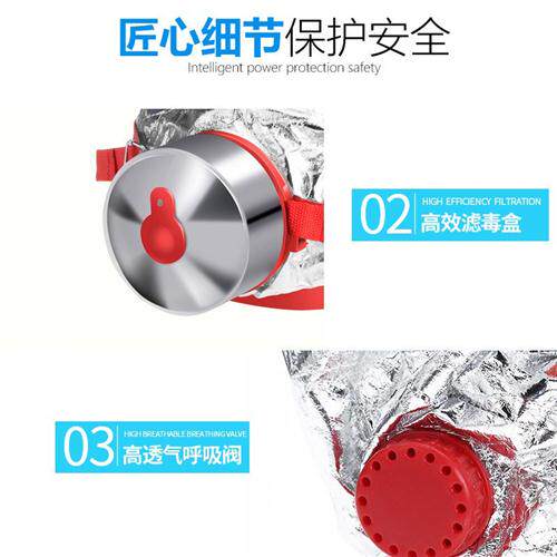 速发面具家用防火面具过毒式自救呼吸器火灾逃罩防烟面生防滤面具
