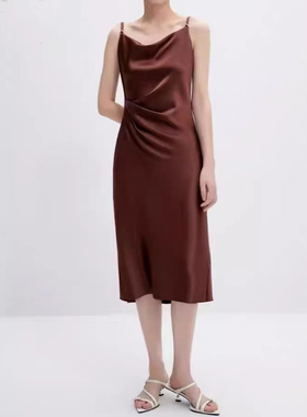 HZHPLYNEW2024夏季新款女微荡领收腰显瘦气质吊带连衣裙XF05331C8