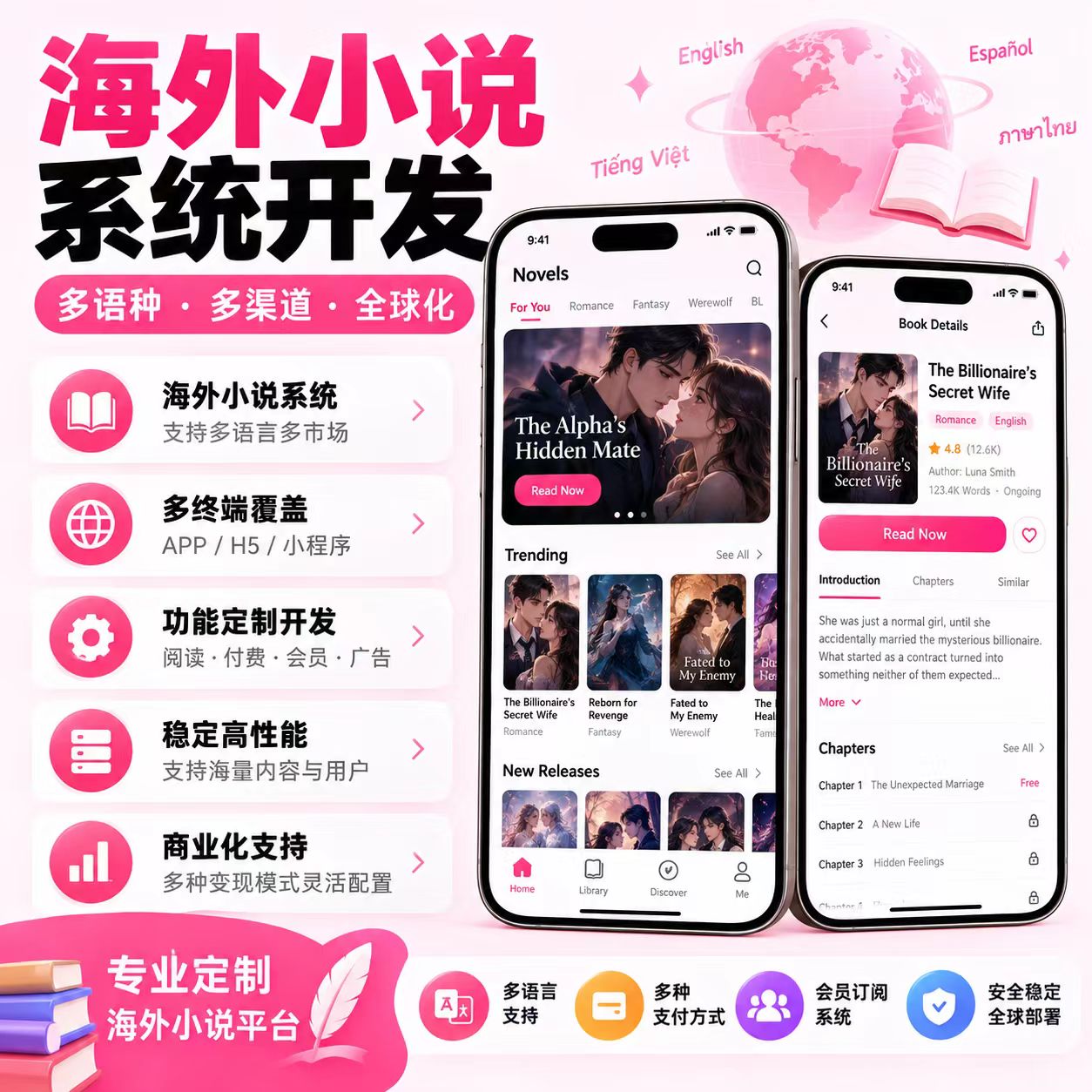 海外小说app开发阅读系统小程企业形象VI设计