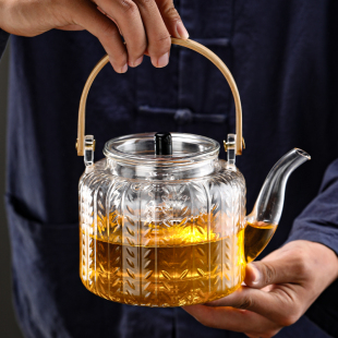 麦穗玻璃煮茶壶家用电陶炉烧水A壶泡茶专用养生茶具蒸茶器壶套装