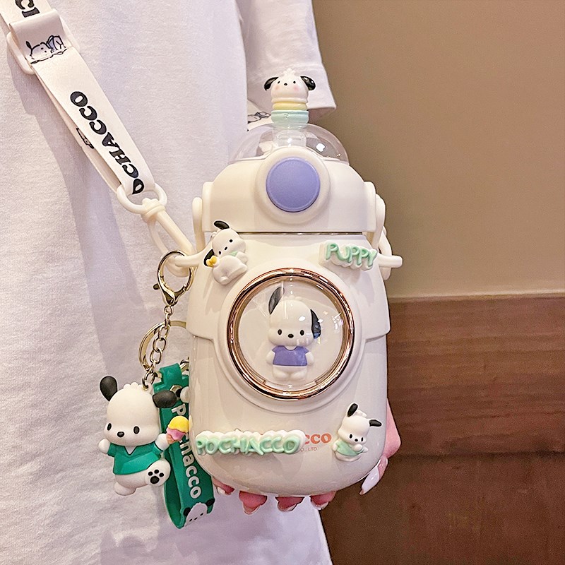 可爱吸管保温e杯女生2024新款高颜值学生库洛米水杯316不锈钢杯子