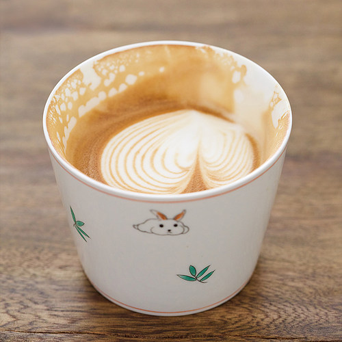 曼叙  c天真可爱  古彩兔兔阔口杯手冲轻奢咖啡杯精致拿铁杯水