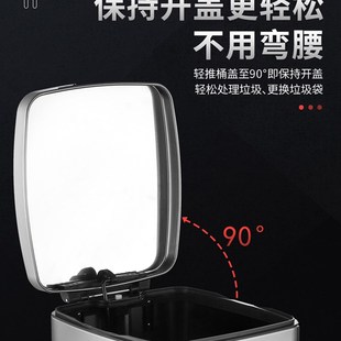 脚踏式 不锈钢大容量垃圾桶酒店厨房静音缓降户外大号T50L翻盖桶F8