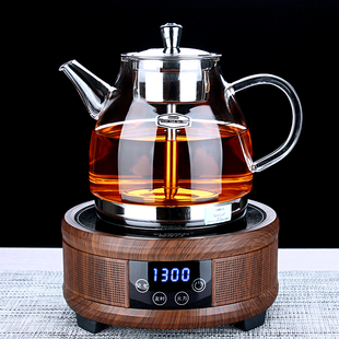 电磁蒸茶器 玻润耐热加厚玻璃蒸n汽煮茶壶 家用普洱黑茶电陶炉套