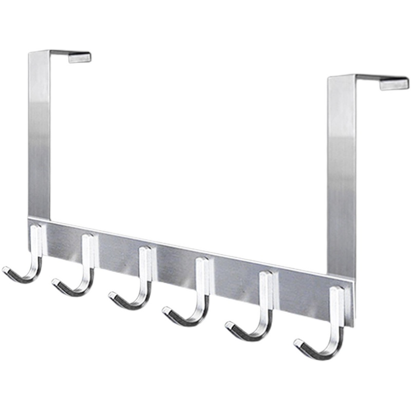 不锈钢免打孔门i后挂钩神器加长挂衣架卧室房门上挂衣钩收纳置物