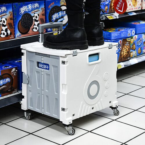 户外露营折叠收纳箱带轮子拉杆购物箱野营工具调料W零食储物整理