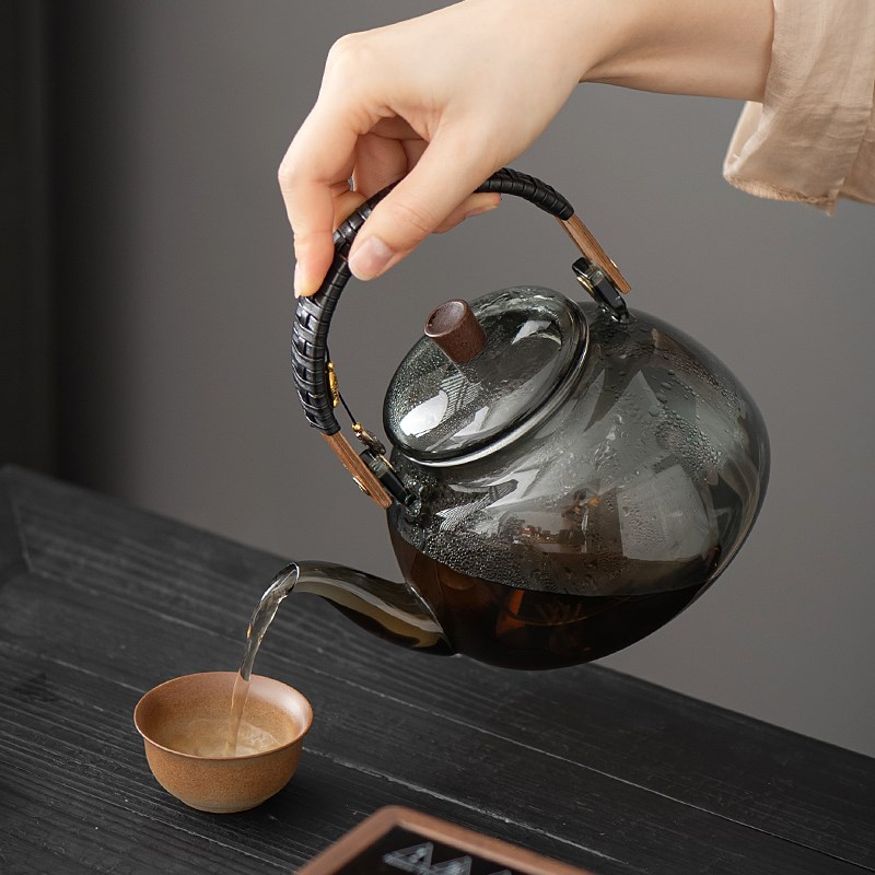 胡桃木电陶炉煮茶器2024新款玻璃烧水壶围炉R煮茶养生壶电热茶炉