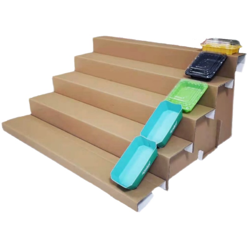 水果店纸板货架展示架台阶梯形陈列架子创L意多层蔬菜生鲜超市用