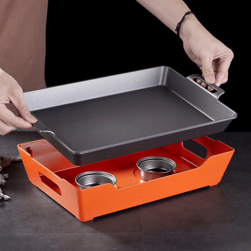 新式烤鱼炉小龙虾牛娃干t锅烧烤盘牛排盘保温烤盘海鲜大咖炉餐厅